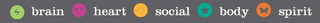 BRAIN HEART SOCIAL BODY SPIRIT logo