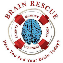 BRAIN RESCUE MEMORY FOCUS LEARNING CLARITY HAVE YOU FED YOUR BRAIN TODAY? logo
