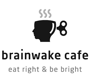 BRAINWAKE CAFE EAT RIGHT & BE BRIGHT logo