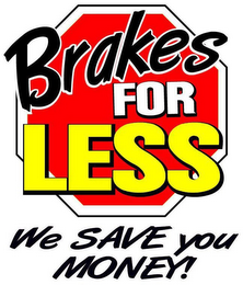 BRAKES FOR LESS WE SAVE YOU MONEY! logo