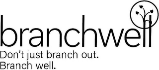 BRANCHWELL DON'T JUST BRANCH OUT. BRANCH WELL. logo