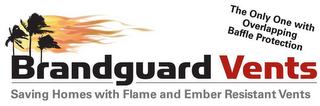 BRANDGUARD VENTS SAVING HOMES WITH FLAME AND EMBER RESISTANT VENTS THE ONLY ONE WITH OVERLAPPING BAFFLE PROTECTION logo