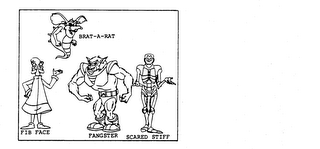 BRAT-A-RAT FIB FACE FANGSTER SCARED STIFF logo