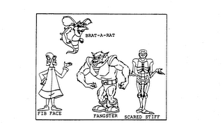 BRAT-A-RAT FIB FACE FANGSTER SCARED STIFF logo