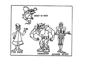 BRAT-A-RAT FIB FACE FANGSTER SCARED STIFF logo