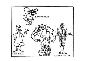 BRAT-A-RAT FIB FACE FANGSTER SCARED STIFF logo