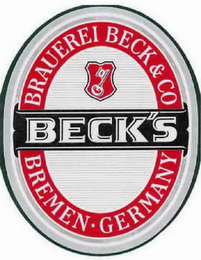 BRAUEREI BECK & CO. BECK'S BREMEN GERMANY logo