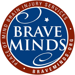 BRAVE MINDS · PEACE OF MIND BRAIN INJURY SERVICES · BRAVEMINDS.ORG logo