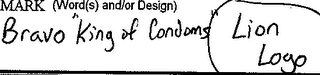 BRAVO "KING OF CONDOMS" logo