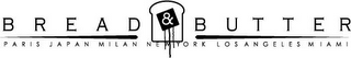 BREAD & BUTTER PARIS JAPAN MILAN NEW YORK  LOS ANGELES MIAMI logo