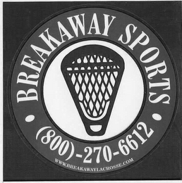 · BREAKAWAY SPORTS · (800) - 270-6612 WWW.BREAKAWAYLACROSSE.COM logo