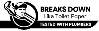 BREAKS DOWN LIKE TOILET PAPER TESTED WITH PLUMBERS logo