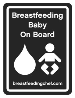 BREASTFEEDING BABY ON BOARD BREASTFEEDINGCHEF.COM logo