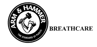 BREATHCARE ARM & HAMMER THE STANDARD OFPURITY logo