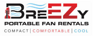 BREEZY PORTABLE FAN RENTALS COMPACT COMFORTABLE COOL logo