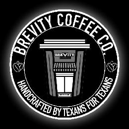BREVITY COFFEE CO. HANDCRAFTED BY TEXANS FOR TEXANS BREVITY COFFEE CO. DRIVE-THRU logo