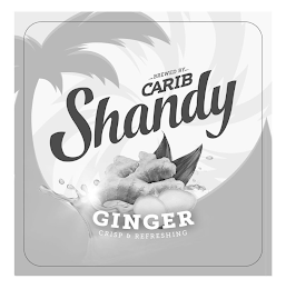 BREWED BY CARIB SHANDY GINGER CRISP & REFRESHING logo