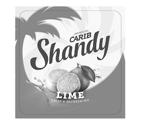 BREWED BY CARIB SHANDY LIME CRISP & REFRESHING logo