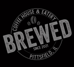 BREWED COFFEE HOUSE & EATERY SINCE 2021 PITTSFIELD, IL logo