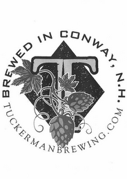 BREWED IN CONWAY, N.H. TUCKERMANBREWING.COM logo