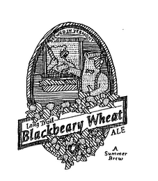 BREWED IN VERMONT LONG TRAIL BLACKBEARY WHEAT ALE A SUMMER BREW logo