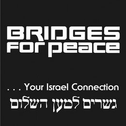 BRIDGES FOR PEACE...YOUR ISRAEL CONNECTION [HEBREW CHARACTERS] logo