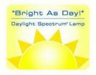"BRIGHT AS DAY!" DAYLIGHT SPECTRUM LAMP logo