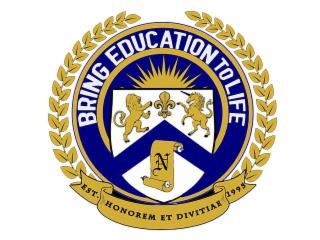 BRING EDUCATION TO LIFE N EST. HONOREM ET DIVITIAE 1995 logo