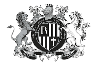 BRITFIELD FIDE ET ARTE ET MARTE CONSILLIO ET ANIMIS logo