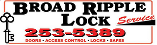 BROAD RIPPLE LOCK SERVICE 253-5389 DOORS · ACCESS CONTROL · LOCKS · SAFES logo