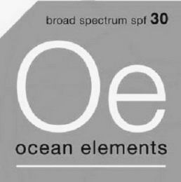 BROAD SPECTRUM SPF 30 OE OCEAN ELEMENTS logo