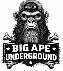 BROKEN EAR BIG APE UNDERGROUND logo