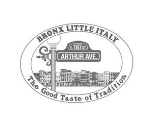 BRONX LITTLE ITALY E. 187 ST ARTHUR AVENUE THE GOOD TASTE OF TRADITION logo