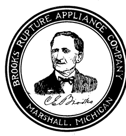 BROOKS RUPTURE APPLIANCE COMPANY C.E. BROOKS MARSHALL MICHIGAN logo