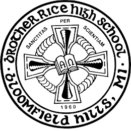 BROTHER RICE HIGH SCHOOL BLOOMFIELD HILLS, MI SANCTITAS PER SCIENTIAM 1960 logo