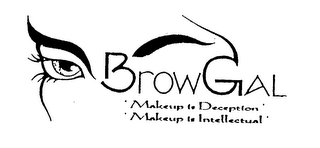 BROW GAL MAKEUP IS DECEPTION MAKEUP IS INTELLECTUAL logo