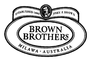 BROWN BROTHERS MILAWA AUSTRALIA ESTABLISHED 1889 JOHN F. BROWN logo