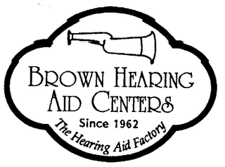 BROWN HEARING AID CENTERS SINCE 1962 THE HEARING AID FACTORY logo
