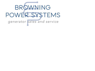 BROWNING POWER SYSTEMS GENERATOR SALES AND SERVICE logo