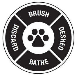 BRUSH DESHED BATHE DISCARD logo