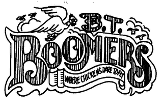 B.T. BOOMERS WHERE CHICKENS DARE TO FLY logo