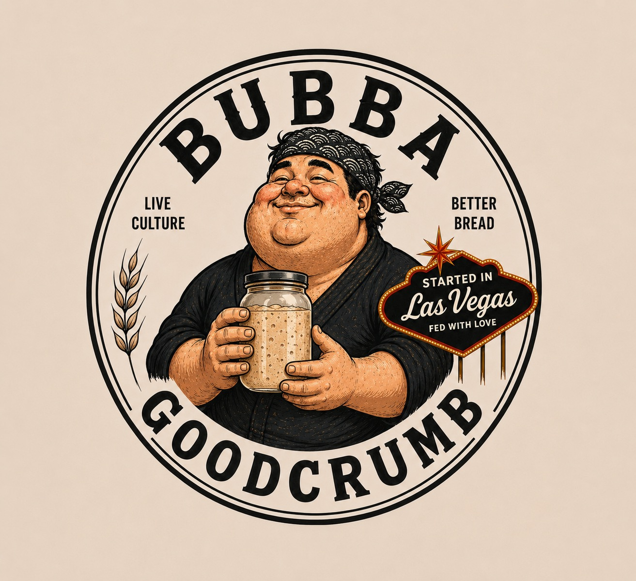 BUBBA LIVE CULTURE BETTER BREAD STARTED IN LAS VEGAS FED WITH LOVE GOODCRUMB logo