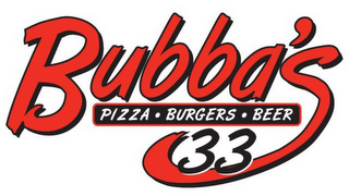 BUBBA'S 33 PIZZA · BURGERS · BEER logo