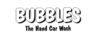 BUBBLES THE HAND CAR WASH logo