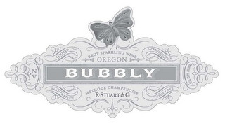 BUBBLY BRUT SPARKLING WINE OREGON LIMITED PRODUCTION HAND CRAFTED WITH LOVE METHOD CHAMPENOISE R. STUART & CO. NV ALC 12.9% BY VOL. logo