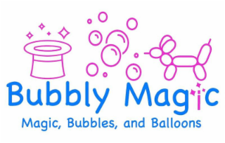 BUBBLY MAGIC MAGIC, BUBBLES, AND BALLOONS logo