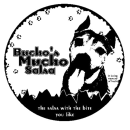 BUCHO'S MUCHO SALSA THE SALSA WITH THE BITE YOU LIKE IN LOVING MEMORY OF BUCHO logo