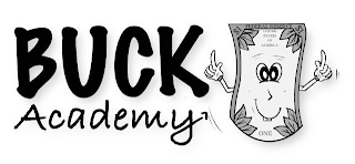 BUCK ACADEMY FEDERAL RESERVE UNITED STATES OF AMERICA ONE $1 $1 logo