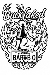 BUCKNAKED FLORIDA BAR B Q logo