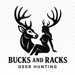 BUCKS AND RACKS DEER HUNTING logo